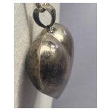 Vintage Sterling Silver 925 Heart Pendant Necklace