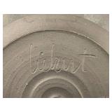 Raku Pottery Artisanal Leaf Pattern Kenzan Flower Holder