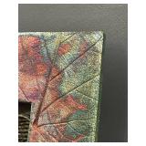 Raku Pottery Artisanal Leaf Pattern Kenzan Flower Holder