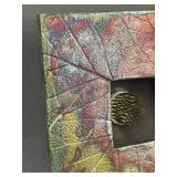 Raku Pottery Artisanal Leaf Pattern Kenzan Flower Holder