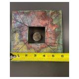 Raku Pottery Artisanal Leaf Pattern Kenzan Flower Holder