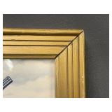 Vintage Delft-Style Windmill Tile Art in Wood Frame