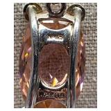 Sterling Silver 925 Pink Gemstone Necklace Thailand