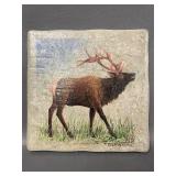 Holly Benay Cutting Elk Painting on Stone Type Tile