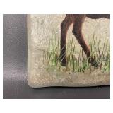 Holly Benay Cutting Elk Painting on Stone Type Tile