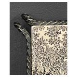 Mettlach Germany Ceramic Tile with Metal Frame