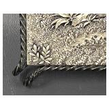 Mettlach Germany Ceramic Tile with Metal Frame