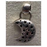 Sterling Silver 925 Crescent Moon Pendant Necklace