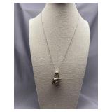 Sterling Silver 925 Crescent Moon Pendant Necklace