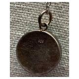 Sterling Silver 925 Necklace with Green Stone Pendant