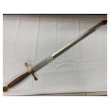 Handcrafted Brass and Wood Sword with Steel Blade