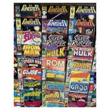 Lot ~70 Marvel Comic Book Collection: Punisher, Hulk, Surfer & More