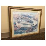 Edward Brewer Framed Artwork of Historical Hastings MN Spiral Bridge Scene - 25" x 21"