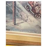 Edward Brewer Framed Artwork of Historical Hastings MN Spiral Bridge Scene - 25" x 21"