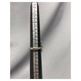 Vintage Floral Ring with Green Gemstone Size 6