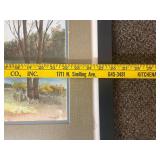 F. Vincent Framed Landscape Watercolor Painting - Autumn River Scene