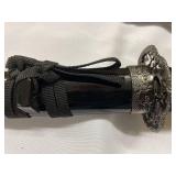 Three-Piece Japanese Sword Set with Intricate Guard Designs