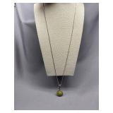Sterling Silver 925 Necklace with Yellow Gemstone Pendant