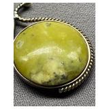 Sterling Silver 925 Necklace with Yellow Gemstone Pendant