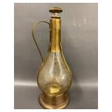 Vintage Fred Roberts Co. Brass and Glass Musical Decanter, Mid-Century