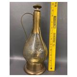 Vintage Fred Roberts Co. Brass and Glass Musical Decanter, Mid-Century