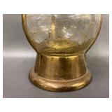 Vintage Fred Roberts Co. Brass and Glass Musical Decanter, Mid-Century