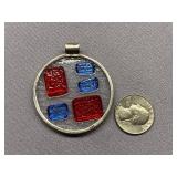 Sterling Silver 925 Glass Pendant