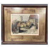 Vintage Framed Castle Artwork in Wooden Frame 18x16