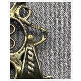 Vintage Green Stone Filigree Sterling Silver 925 Pendant Necklace