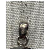 Sterling Silver 925 Turquoise Coral Pendant Necklace