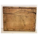 Vintage Pastoral Scene in Carved Wooden Frame - 12x16 Inches