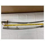 Ornate Sword with Metal Scabbard