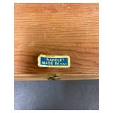 Vintage Miscellaneous Metal Collectible Items Lot with Wooden Box