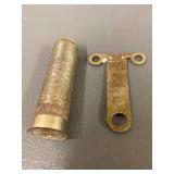 Vintage Miscellaneous Metal Collectible Items Lot with Wooden Box