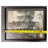 Framed Winter Landscape Textured Artwork Signed Steve & Rita Lohr
