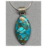 Turquoise Pendant in .925 Sterling Silver