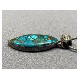 Turquoise Pendant in .925 Sterling Silver