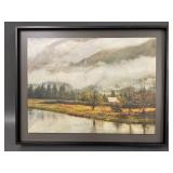 Framed Landscape Textured Artwork Signed Steve & Rita Lohr
