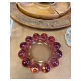 Vintage Condiment Serving Tray and Elegant Glassware Collection