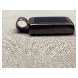 Sterling Silver 925 Rectangular Black Onyx Stone Pendant