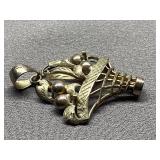 Vintage Sterling Silver 925 Basket of Berries Pendant, Intricate Design
