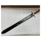 Medieval Replica Sword with Scabbard, Brass Guard