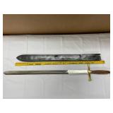 Medieval Replica Sword with Scabbard, Brass Guard