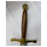 Medieval Replica Sword with Scabbard, Brass Guard