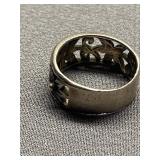 Sterling Silver 925 Vintage Floral Cut-Out Ring Size 5.75
