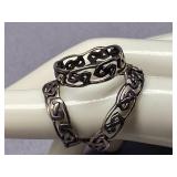 Vintage Sterling Silver Unique 925 Celtic Knot Rings Pair Unique Design