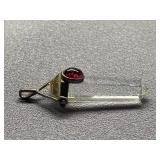 Sterling Silver Clear Crystal Pendant with Gemstone