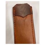 Decorative Sword with Leather Sheath and Brass Hilt