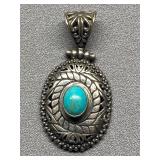 Sterling Silver Turquoise Pendant .925