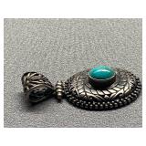 Sterling Silver Turquoise Pendant .925